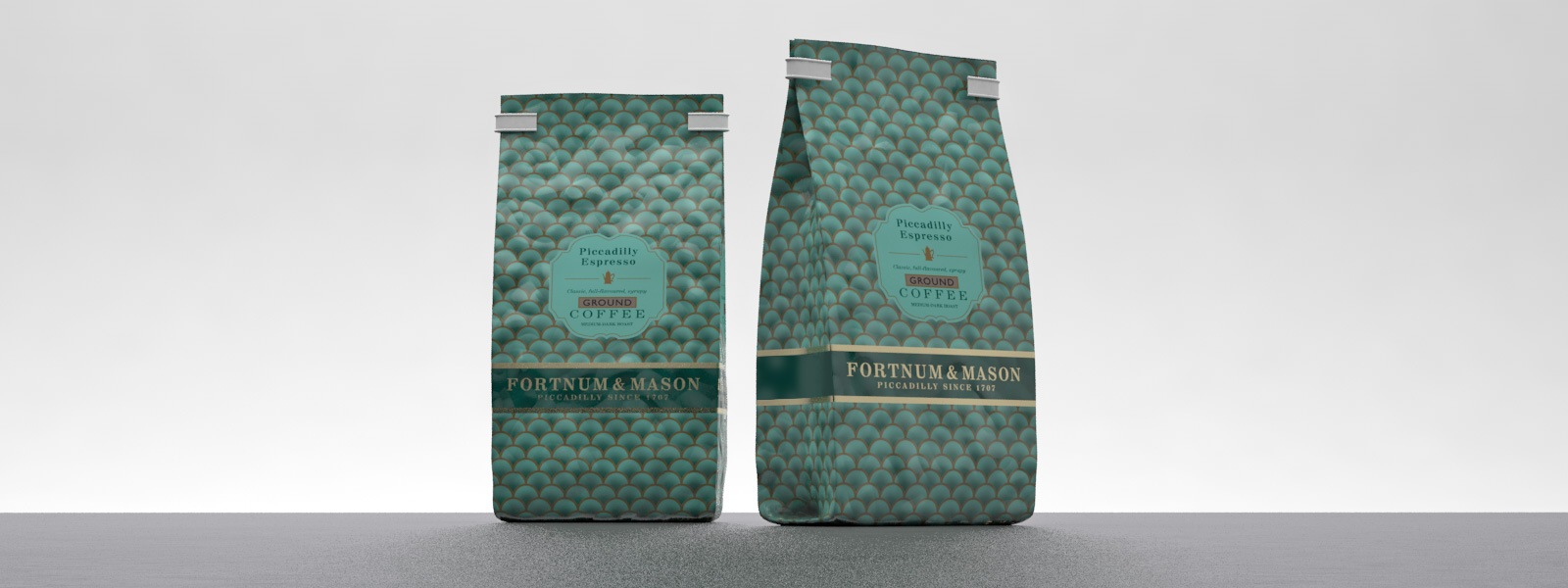 Fortnum and Mason 227g coffee foil bag packaging
